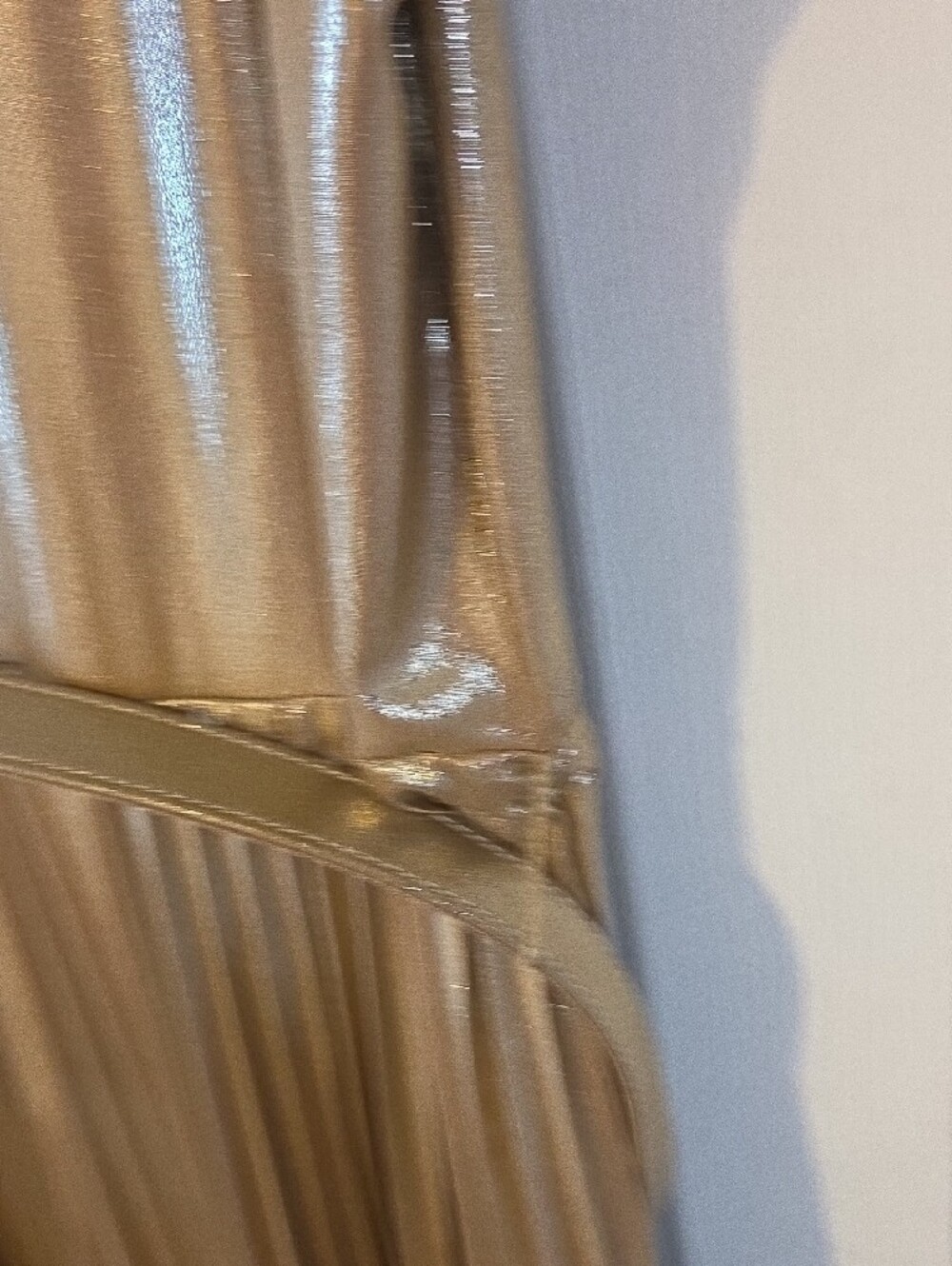 Ralph Lauren Metallic Gold Pleated Maxi Dress - Picture 8 of 8
